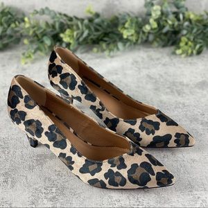 ASOS Velvet Leopard Print Pointed Heels. Size 7.